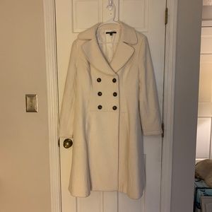 Chadwick’s long Cream Colored Wool Blend Coat. Lined. Size 12